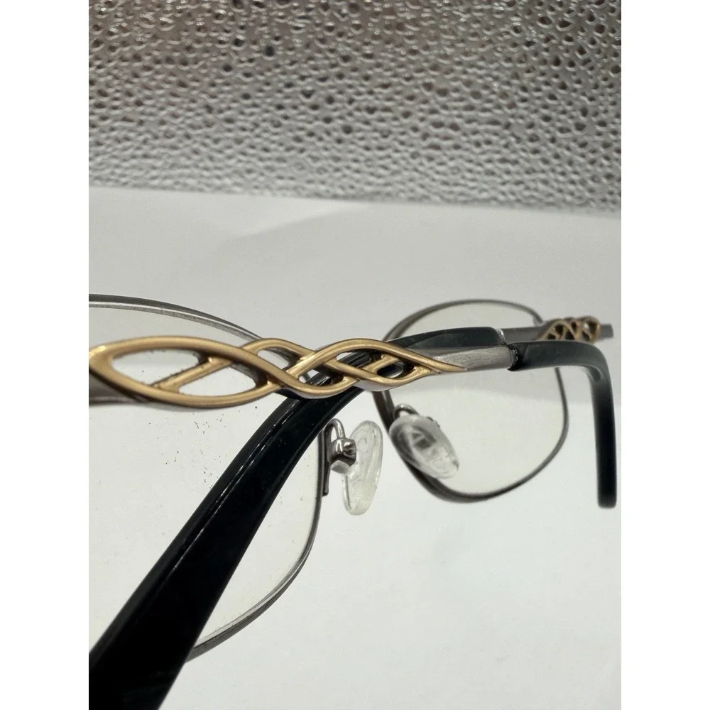 SAKS FIFTH AVENUE 283/T 6LB NOS Titanium Silver/Gold Eyeglasses Frame 55-16-135